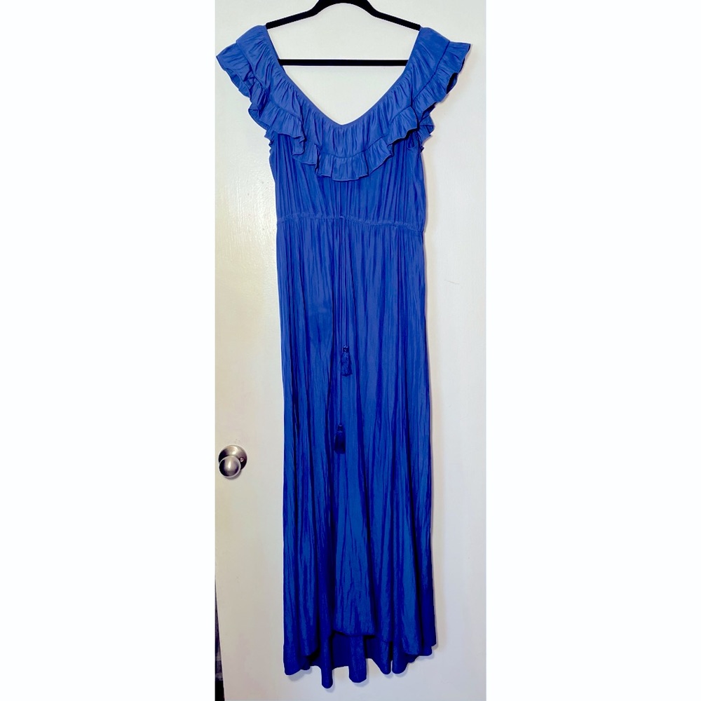 NWT Calypso St. Barth Blue Ruffle Dress - Small